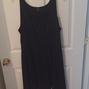 Black and green striped rayon dress